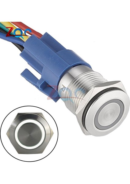 19MM Metal Halka Şeklindeki Basmalı Düğme Anahtarı Halkası LED 12 V Kendini Kurtarma Anlık Kendinden Kilitleme Sıfırlama Mandallama Su Geçirmez Araba Oto Motor (Yurt Dışından) fiyatları
