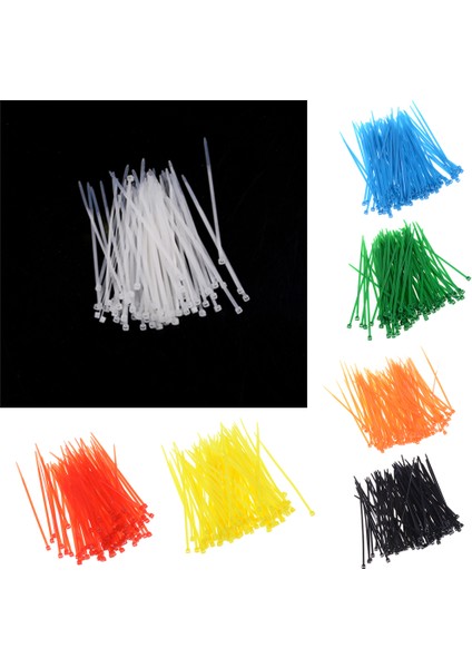100 Adet 3X100MM Naylon Plastik Renkli Kablo Tel Organizatör Zip Kravat Kablosu Askısı (Yurt Dışından) modelleri