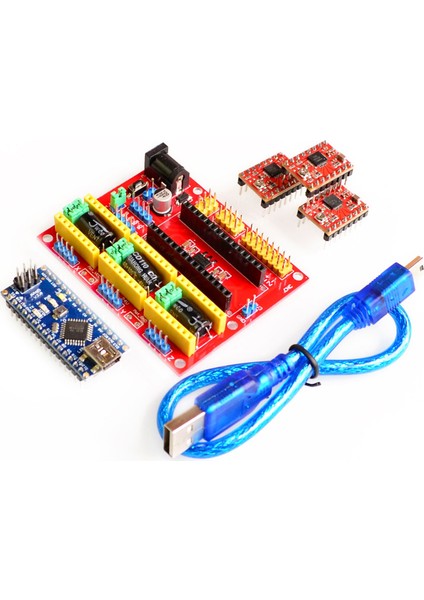 Cnc Kalkanı V4 Oyma Makinesi + 3 Adet A4988 Sürücü Genişletme Kartı Arduino Nano V3 Için. USB Kablosu Nano 3.0 ile 0 (Yurt Dışından)