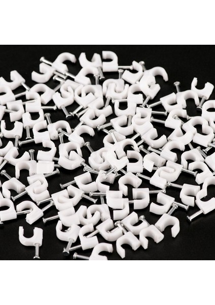 100 Adet Yeni RG59 Koaksiyel Cat5 Cat6 Kablo Tel Klipler Tırnak Kelepçeleri Sapanlar Meseleye Beyaz 6mm (Yurt Dışından)
