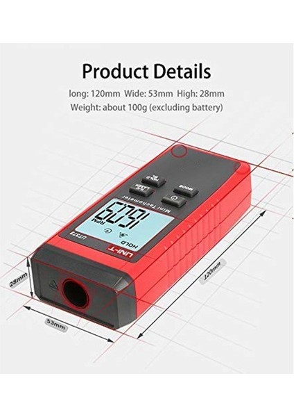 Unı-T Mini Takometre UT373 Dijital Takometre Temassız Takometre Ölçüm ARALIĞI10-99999RPM Arkadan Aydınlatmalı Kilometre Sayacı (Yurt Dışından) indirimleri