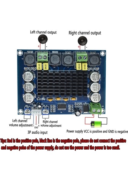 TPA3116D2 Çift Kanallı Stereo Yüksek Dijital Ses Amplifikatör Kartı 2X120W XH-M543 (Yurt Dışından)