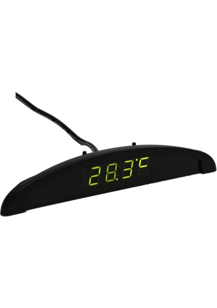 Flyeer 3 In1 Araba 12V Dijital LED Voltmetre Gerilim Sıcaklık Saat Termometre Araba, Yeşil (Yurt Dışından)