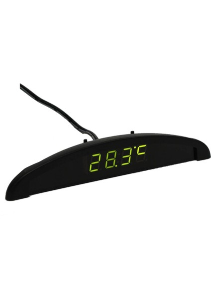 Flyeer 3 In1 Araba 12V Dijital LED Voltmetre Gerilim Sıcaklık Saat Termometre Araba, Yeşil (Yurt Dışından)