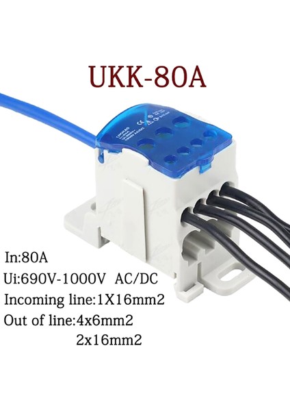 UKK80A Terminal Bloğu Ray Dağıtım Kutusu Evrensel Elektrik Kablosu Konektörü Karşılaşması (Yurt Dışından)