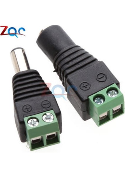 5 x Erkek + 5 x Dişi 2.1x5.5mm Dc Güç Kablosu Jak Adaptörü Konnektör Fişi LED Şerit Cctv Kamera Kullanımı 12 V (Yurt Dışından)