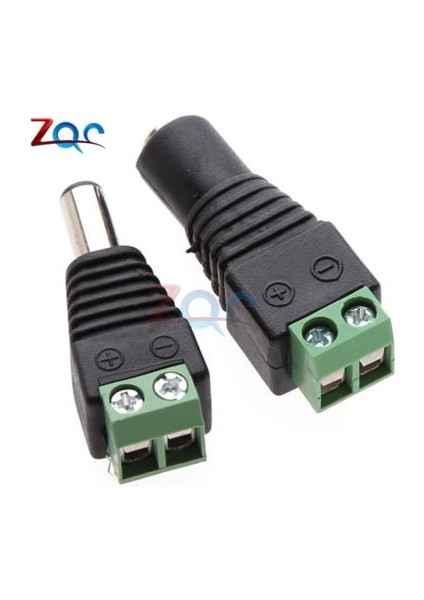 5 x Erkek + 5 x Dişi 2.1x5.5mm Dc Güç Kablosu Jak Adaptörü Konnektör Fişi LED Şerit Cctv Kamera Kullanımı 12 V (Yurt Dışından)