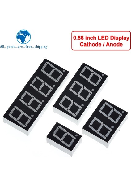 10 Adet 0.56 Inç LED Ekran 7 Segment 1 Bit/2 Bit/3 Bit/4 Bit Haneli Tüp Kırmızı Ortak Katot/anot Dijital Arduino Için (Yurt Dışından)