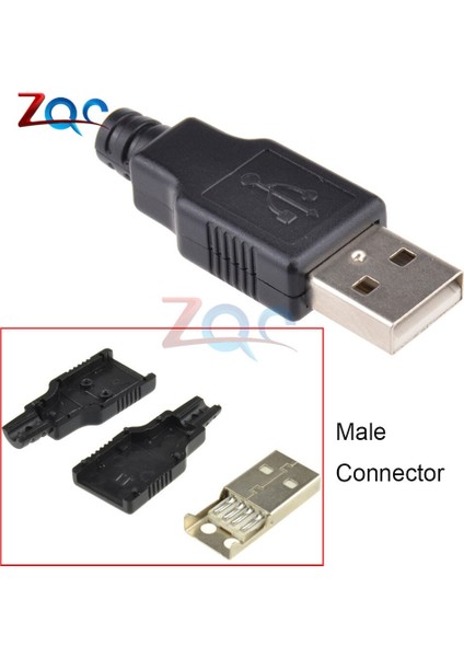 10 Adet USB 2.0 Tip A Erkek Adaptör Dişi Soket USB 4 Pin Fiş Soketli Konnektör Plastik Kapaklı Tip A Dıy Kitleri (Yurt Dışından)
