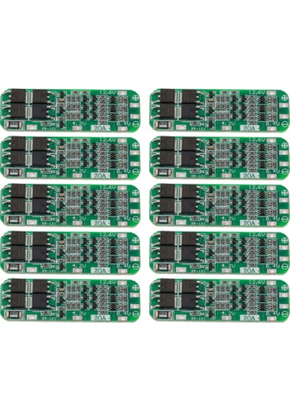 10 Adet 3s 20A Bms 18650 Li-Ion Lityum Şarj Cihazı (Yurt Dışından)