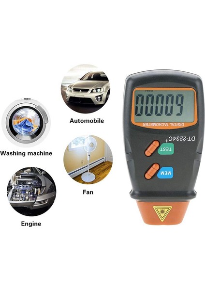Dijital Takometre, DT-2234C+ Temassız Mini Rpm Test Cihazı Ölçer LCD Ekran El Tipi Dijital Fotoğraf Takometre (Yurt Dışından)