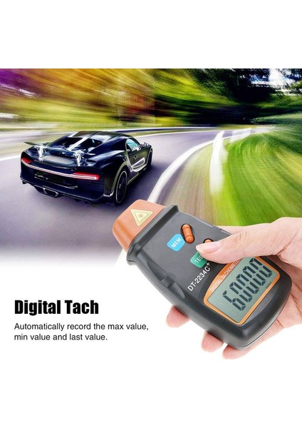 Dijital Takometre, DT-2234C+ Temassız Mini Rpm Test Cihazı Ölçer LCD Ekran El Tipi Dijital Fotoğraf Takometre (Yurt Dışından)