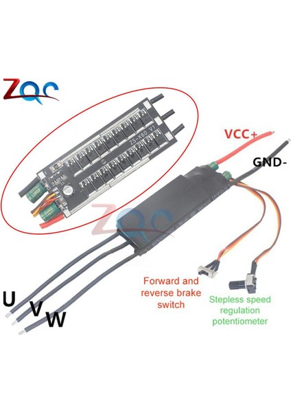 DC6-24V 1000 W Bldc 3 Fazlı Fırçasız Motor Sürücü Hallless Dc Motor Sürücü Kartı Hız Kontrol Modülü Potansiyometre ile (Yurt Dışından)