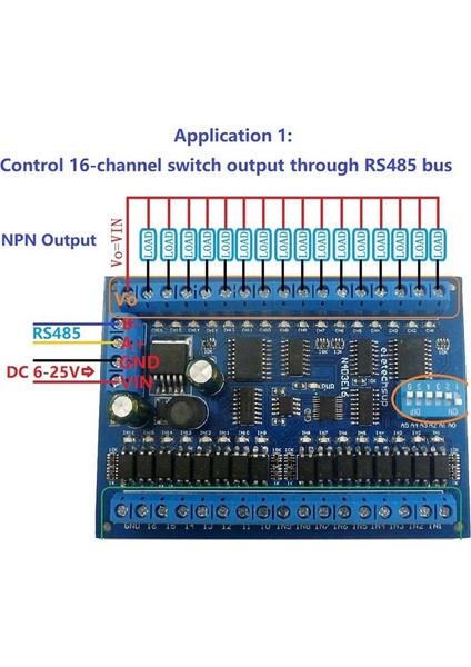 Dc 12V 24V 16 Giriş 16 Çıkış Modbus Rtu Modülü, Sadece Kart (Yurt Dışından)