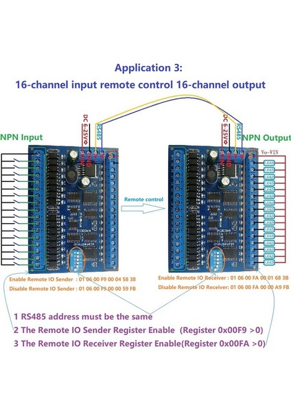 Dc 12V 24V 16 Giriş 16 Çıkış Modbus Rtu Modülü, Sadece Kart (Yurt Dışından)