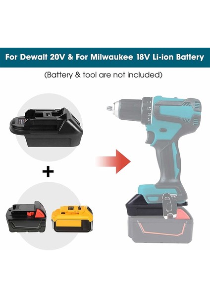 Dewa 20V Için Milwauke M18 Için DM18M Dönüştürücü Adaptör Makita 18V BL1830 BL1850'YE Dönüştürün (Yurt Dışından)