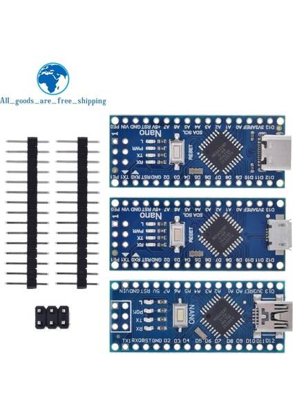 Tip-C USB Nano 3.0 Bootloader ile Uyumlu Nano 3.0 Denetleyici Arduino Için CH340 USB Sürücüsü 16MHZ Orijinal Ic ATMEGA328P (Yurt Dışından)
