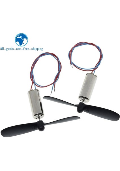 Takım = 2 Adet DC3.7-4.2V 716 7*16 mm Mikro Dıy Helikopter Çekirdeksiz Dc Motor Pervane ile Büyük Tork Yüksek Hızlı Motor (Yurt Dışından)