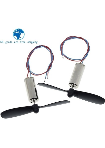 Takım = 2 Adet DC3.7-4.2V 716 7*16 mm Mikro Dıy Helikopter Çekirdeksiz Dc Motor Pervane ile Büyük Tork Yüksek Hızlı Motor (Yurt Dışından)