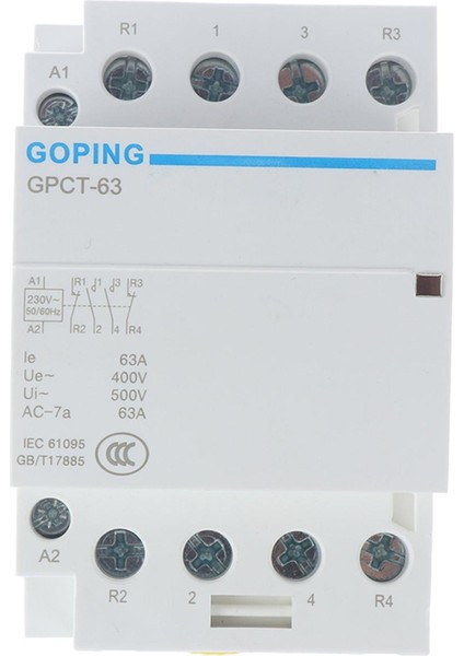 4p 63A 2nc 2no 220V 400V~ 50/60HZ Din Rayı Ev Ac Kontaktörü (Yurt Dışından)