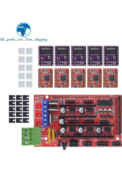 Ramps 1.4 Kit Kontrol Paneli Yazıcı Kontrolü 5 Adet A4988 Veya DRV8825 Sürücü Modülü ile (Yurt Dışından)