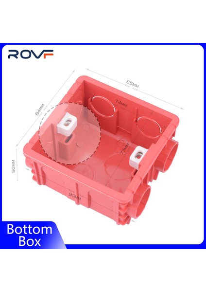 Rovf - Anahtar Kutusu - 86*86MM - Duvar Anahtar Alt Prizi - Pvc Buat - Tek Taban (Yurt Dışından)