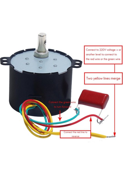 50KTYZ Kalıcı Mıknatıslı Senkron Motor Ac 220V 6-10W Minyatür (Yurt Dışından)