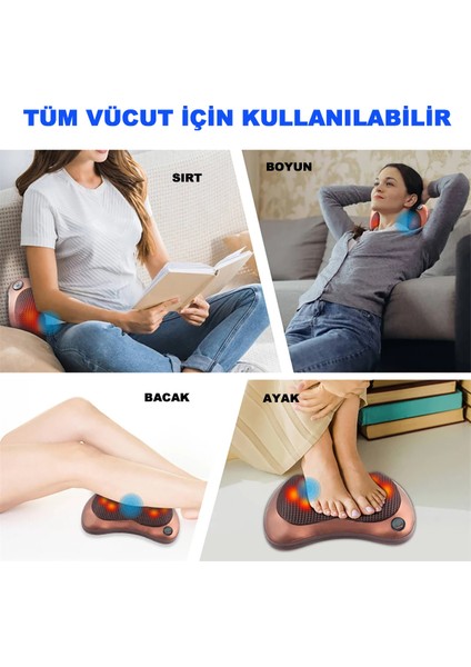 Çift Motorlu Boyun Masaj Aleti Vücut Masaj Aleti Yoğurmalı ve Ovmalı Masaj Yastığı Masaj Aleti Boyun ve Sırt Masaj Aleti Boyun Bel Ayak Kol Sırt Tüm Vücut Masaj Aleti