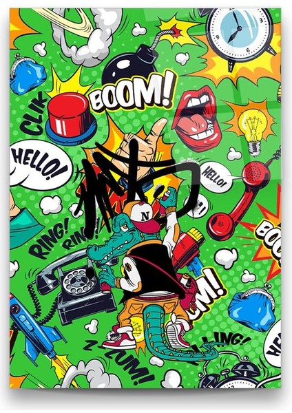 Çizgi Roman Afişi 2 Dikey Cam Tablo fiyatları