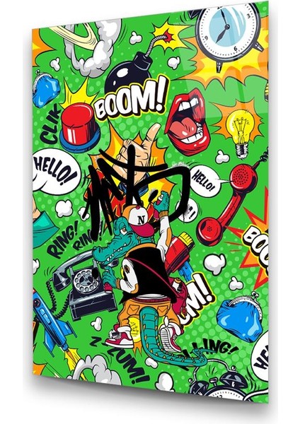 Çizgi Roman Afişi 2 Dikey Cam Tablo modelleri