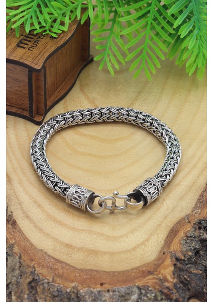 Yuvarlak Hasır Model 925 Ayar Saf Gümüş Erkek Hasır Bileklik 201022817 modelleri