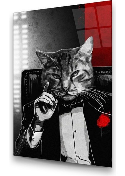 Kedi Adam Dikey Cam Tablo modelleri