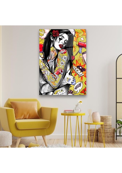 Çizgi Roman Afişi 4 Dikey Cam Tablo fırsatları