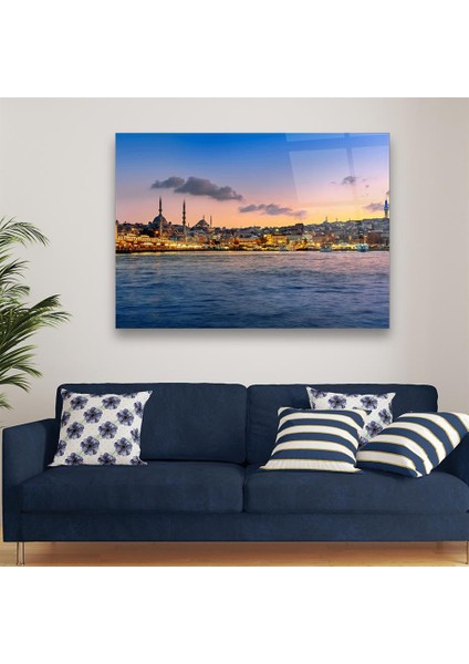 Panoramik Istanbul Manzarası Yatay Cam Tablo fırsatları