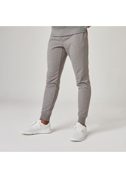 Domyos Erkek Gri Slim Eşofman Altı 500 - Fitness