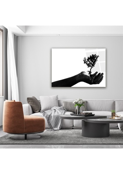 El ve Ağaç Foto Manipülasyon Yatay Cam Tablo fırsatları