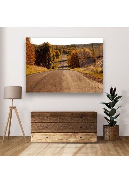 Ağaçlı Yol Yatay Cam Tablo fırsatları