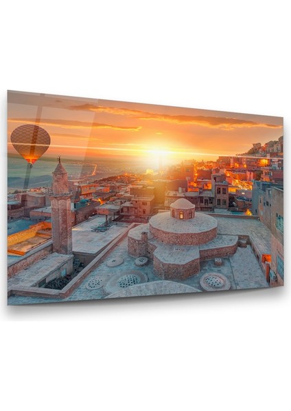 Mardin Evleri Yatay Cam Tablo