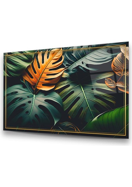 Yapraklar Manipülasyon 2 Yatay Cam Tablo modelleri