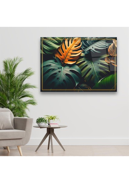 Yapraklar Manipülasyon 2 Yatay Cam Tablo fırsatları