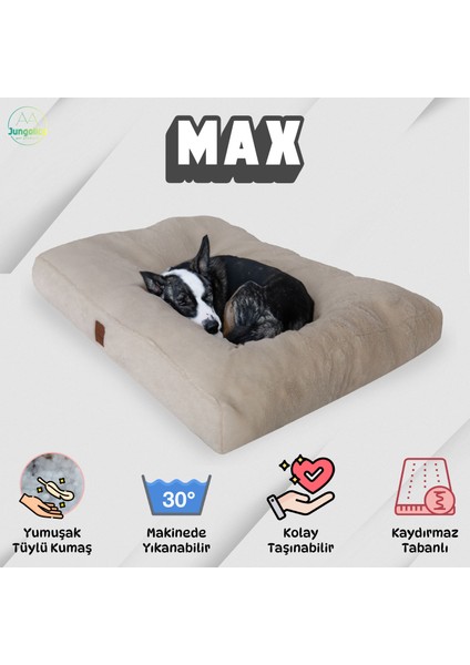 Max, Ultra Yumuşak, Kaydırmaz Tabanlı, Konforlu Kedi ve Köpek Minderi