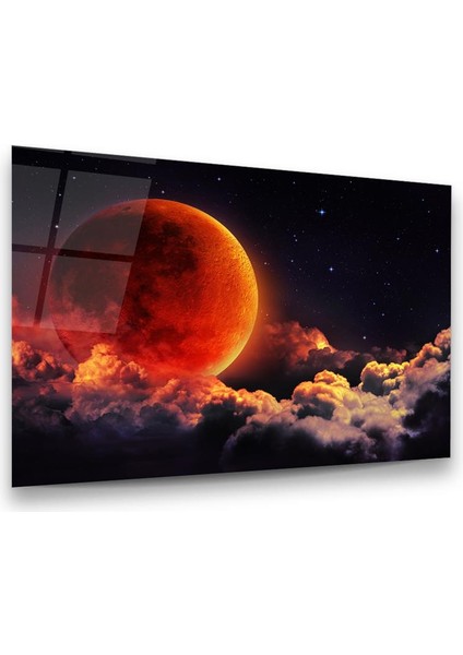 Ay Tutulması Yatay Cam Tablo
