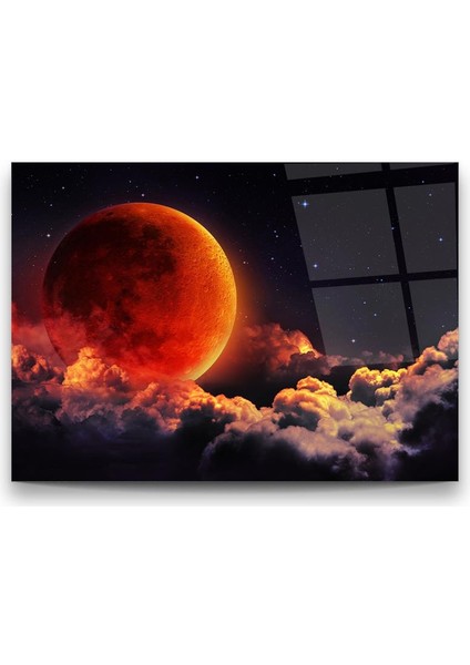 Ay Tutulması Yatay Cam Tablo fiyatları