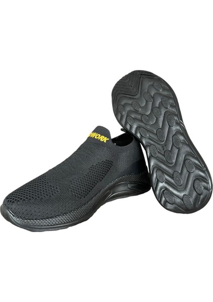 Kadın Triko Spor Ayakkabı SİYAH - SARI