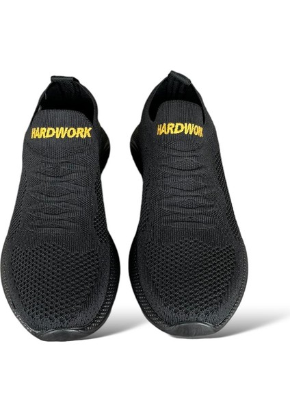 Kadın Triko Spor Ayakkabı SİYAH - SARI