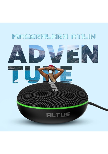 Altus Bluetooth 5.3 IPX4 Su Geçirmez 10W Çift Modlu TWS Taşınabilir Bluetooth Hoparlör Kırmızı modelleri