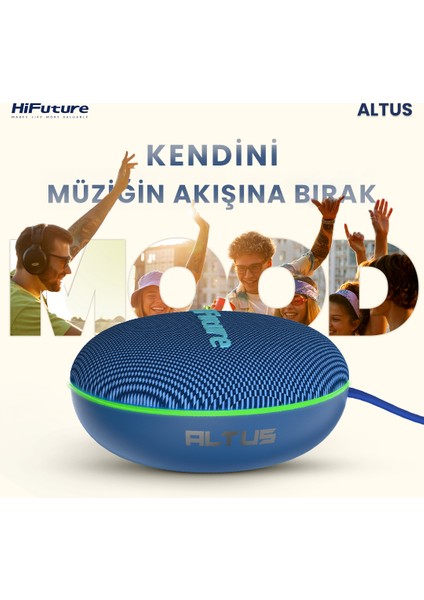 Altus Bluetooth 5.3 IPX4 Su Geçirmez 10W Çift Modlu TWS Taşınabilir Bluetooth Hoparlör Kırmızı indirimleri