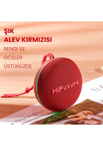 Altus Bluetooth 5.3 IPX4 Su Geçirmez 10W Çift Modlu TWS Taşınabilir Bluetooth Hoparlör Kırmızı