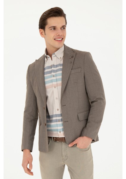 Erkek Kahverengi Ceket 50273341-VR029 modelleri
