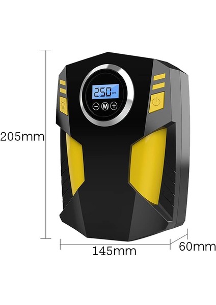 Dijital Lastik Şişirme 12V Dc Taşınabilir Hava Kompresörü 150 Psı Lastik Pompası Basınç Göstergeli Fener ST-5002